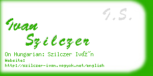 ivan szilczer business card